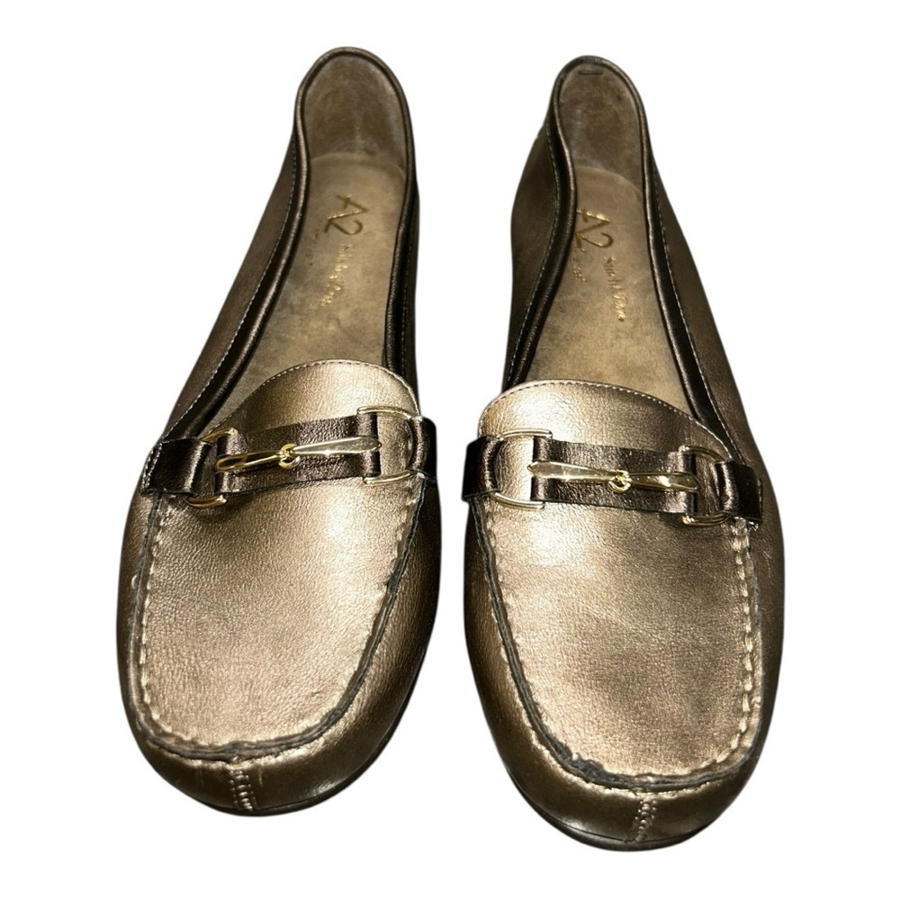 A2 By Aerosoles Women's Metallic Bronze Loafers size 9